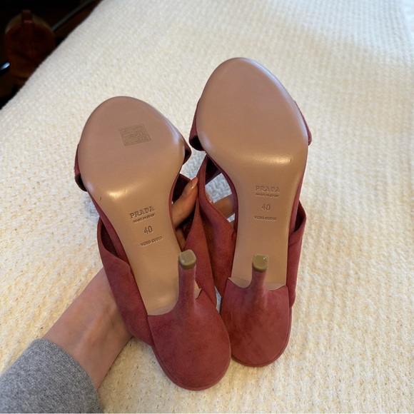 Prada mauve suede heels sz 40 - Picture 5 of 8